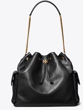 LARGE CHARLIE QUILTED DRAWSTRING SHOULDER BAG